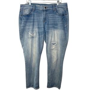 Old Navy Boyfriend Skinny distressed light wash denim jeans women’s 14 Regular
